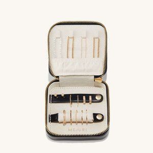 Mejuri - Travel Case in Black - Monogrammed with "J"